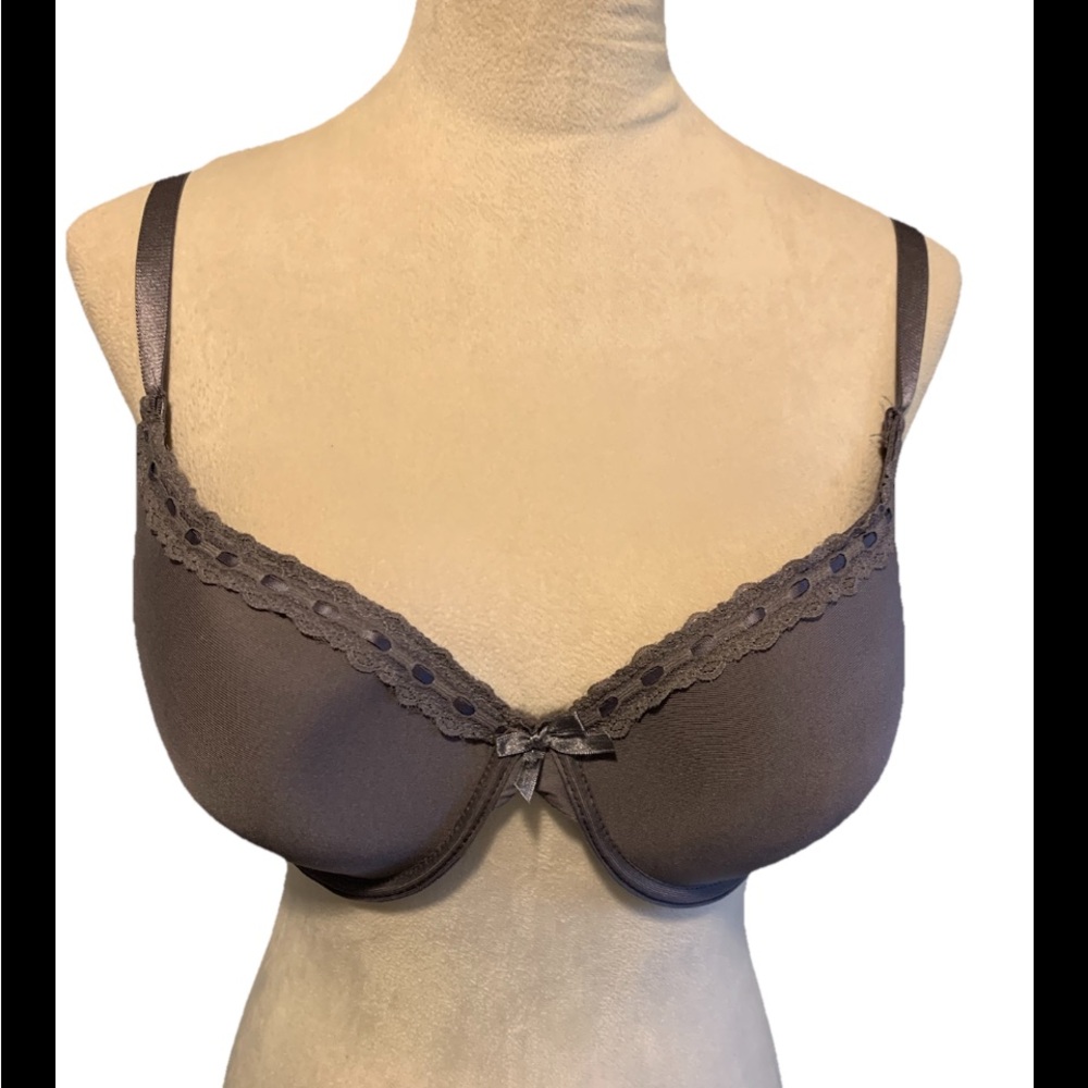 Love Affair Underwire T Shirt  Bra Lined Gray 38 C